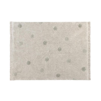 Waschbarer Teppich Hippy Dots natürlich & oliv Lorena Canals