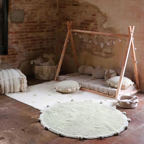 Washable rug Hippy Dots natural & olive Lorena Canals