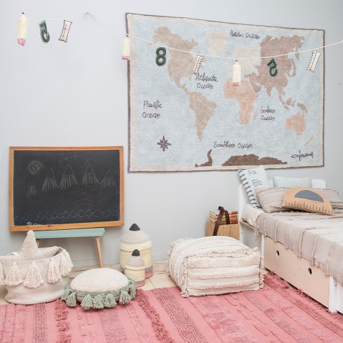 Tappeto vintage lavabile con mappa Lorena Canals