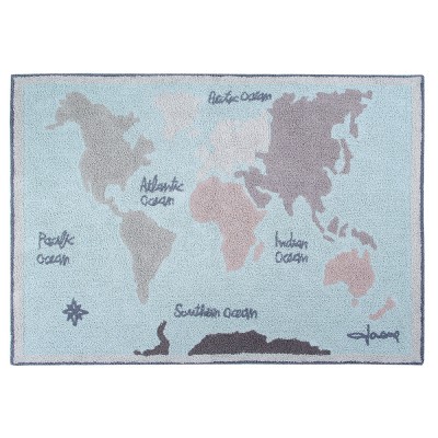 Waschbarer Vintage Map Teppich Lorena Canals Lorena Canals