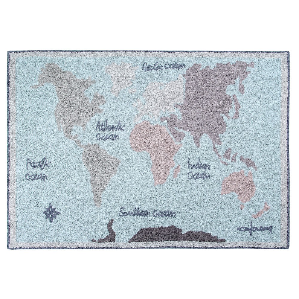 Waschbarer Vintage Map Teppich Lorena Canals