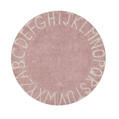 Washable rug ABC vintage nude & natural round Lorena Canals