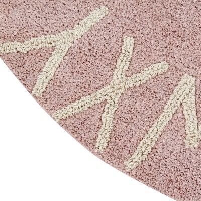 Wasbaar vloerkleed ABC vintage nude & naturel rond Lorena Canals 2