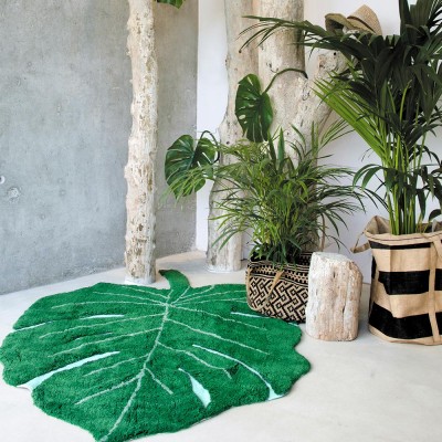 Wasbaar vloerkleed Monstera blad Lorena Canals