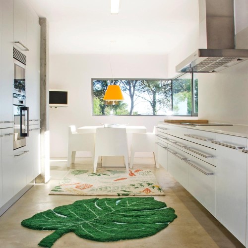 Waschbarer Teppich Monstera Blatt Lorena Canals