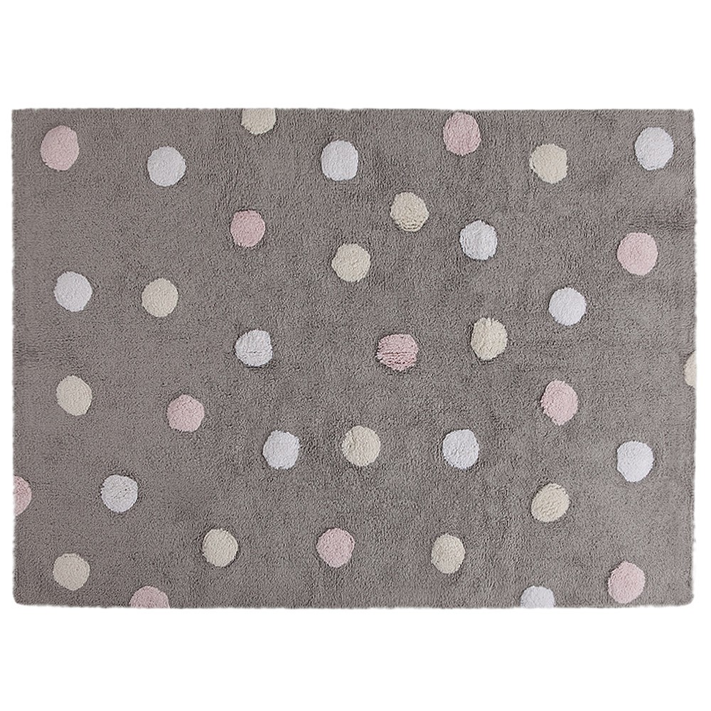 Washable tricolor polka dot pink & blue rug Lorena Canals