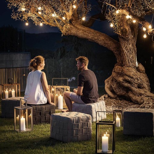 Hellgrauer Würfelschemel Cane-line