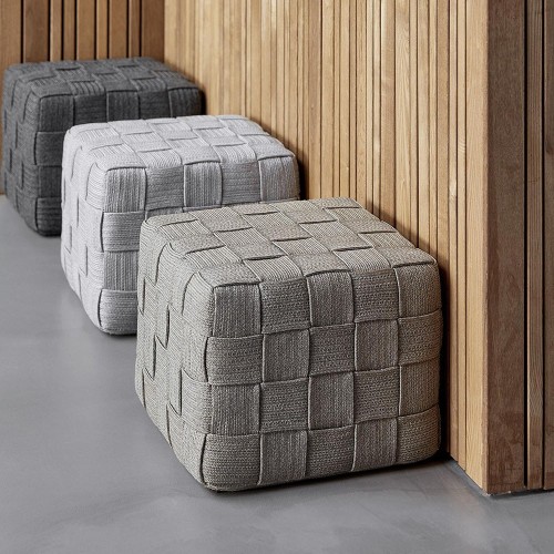 Reposapiés cubo taupe Cane-line