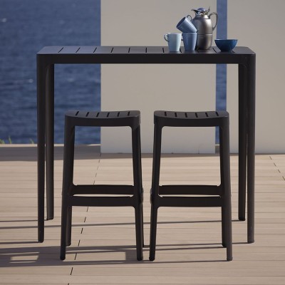 Cut bar chair high black 2