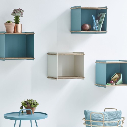 Waterblauwe muur opbergdoos Cane-line