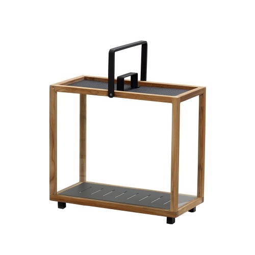 Lighthouse lantern rectangular teak & aluminium