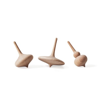 Trois petites toupies en bois Ooh Noo Ooh Noo
