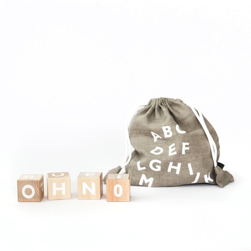 Wooden alphabet blocks white