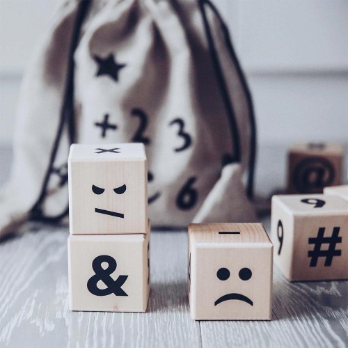 Wooden math blocks black