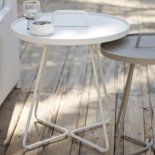 Table d'appoint mobile blanc S Cane-line