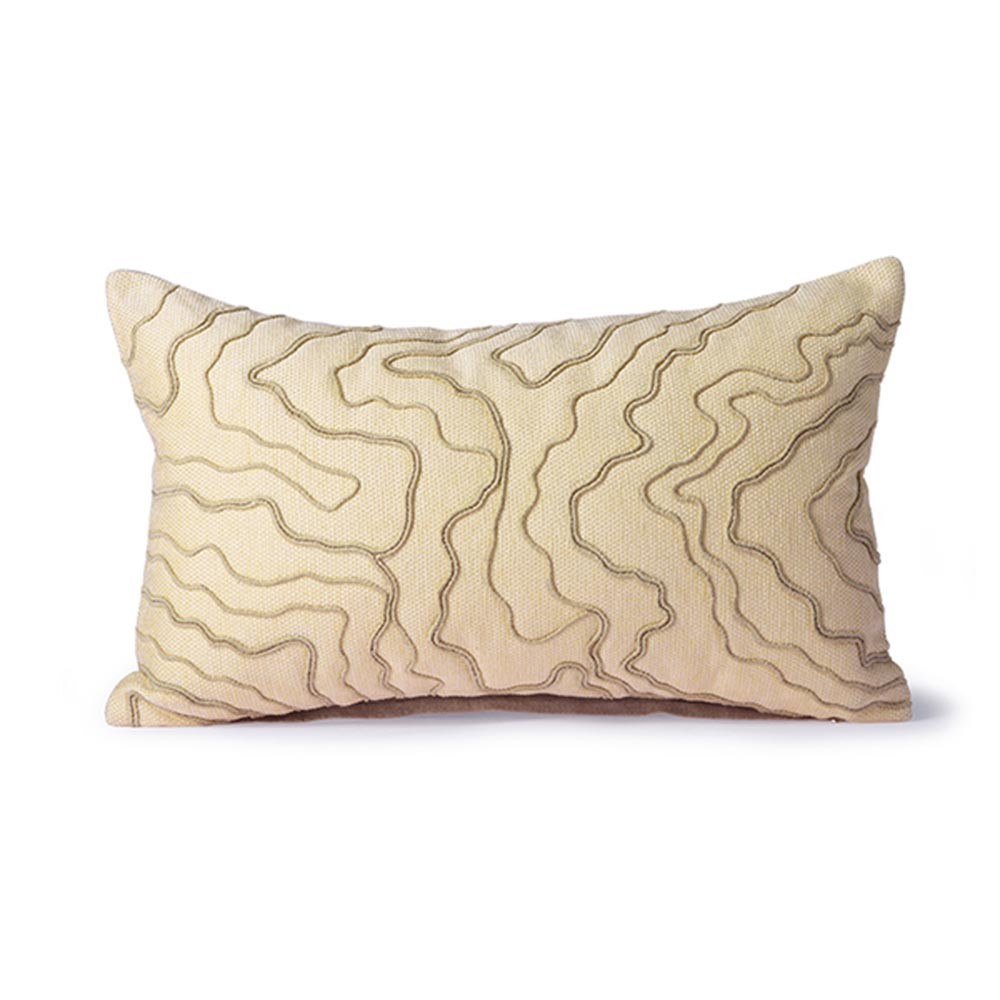 Cream cushion with stitched lines HKliving