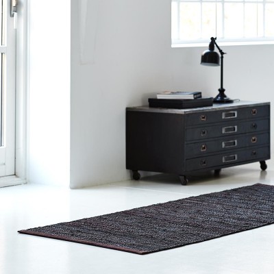 Leren tapijt chocolade Rug Solid