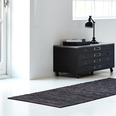 Tapis Leather chocolat Rug Solid