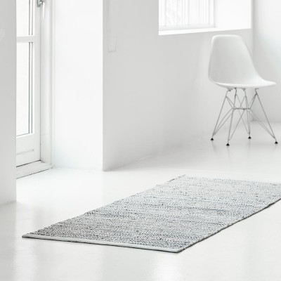 Tapis Leather gris clair Rug Solid