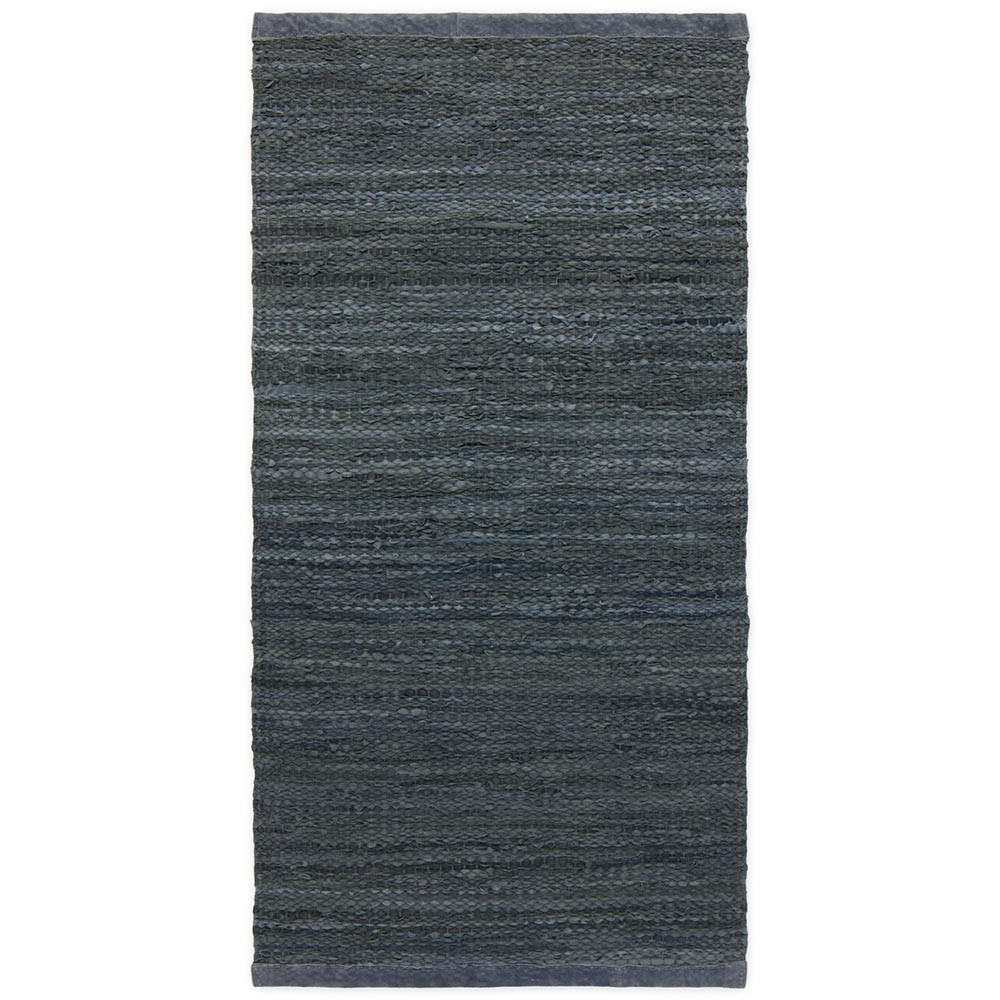 Leather rug dark grey Rug Solid