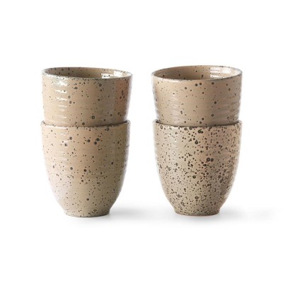 Gradient mugs ceramic 70's taupe (set of 4) HKliving