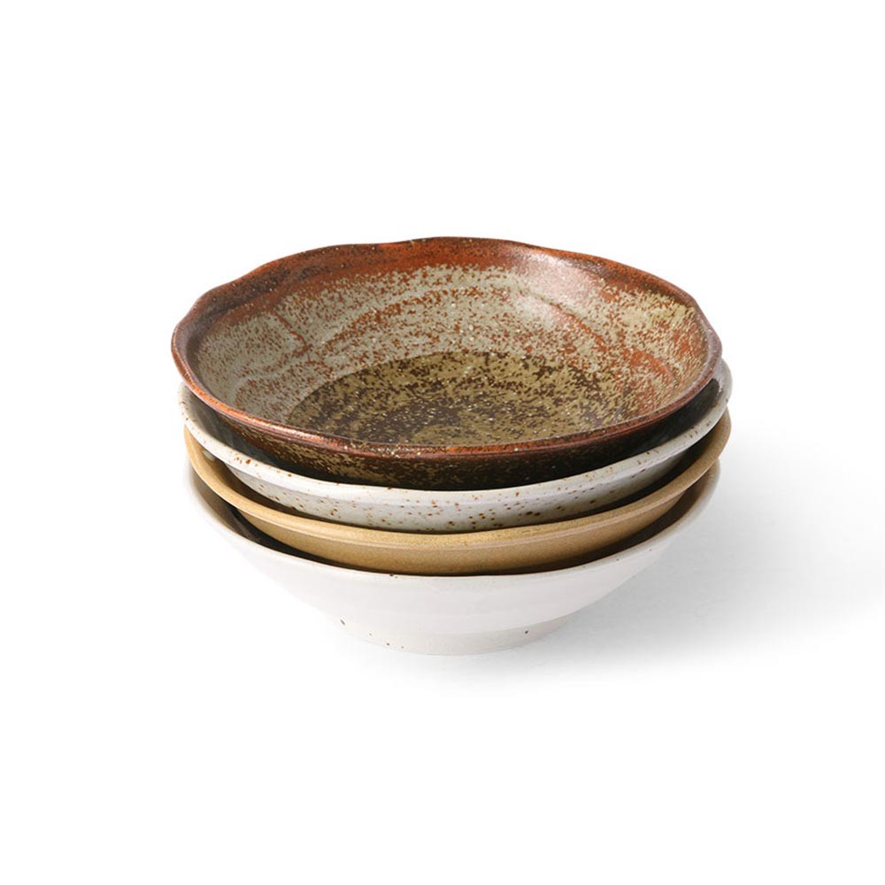 Shallow japanese bowls Kyoto ceramics (set of 4) HKliving