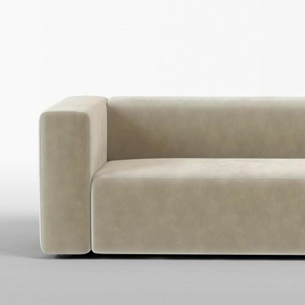 3 seater sofa Agar brushed velvet Natural Panac