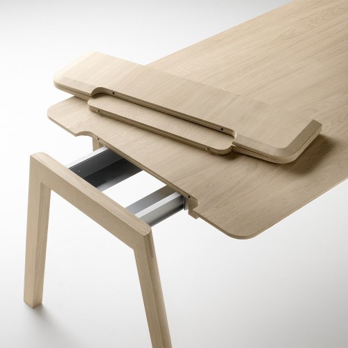 Table Heldu avec allonge chêne massif Alki