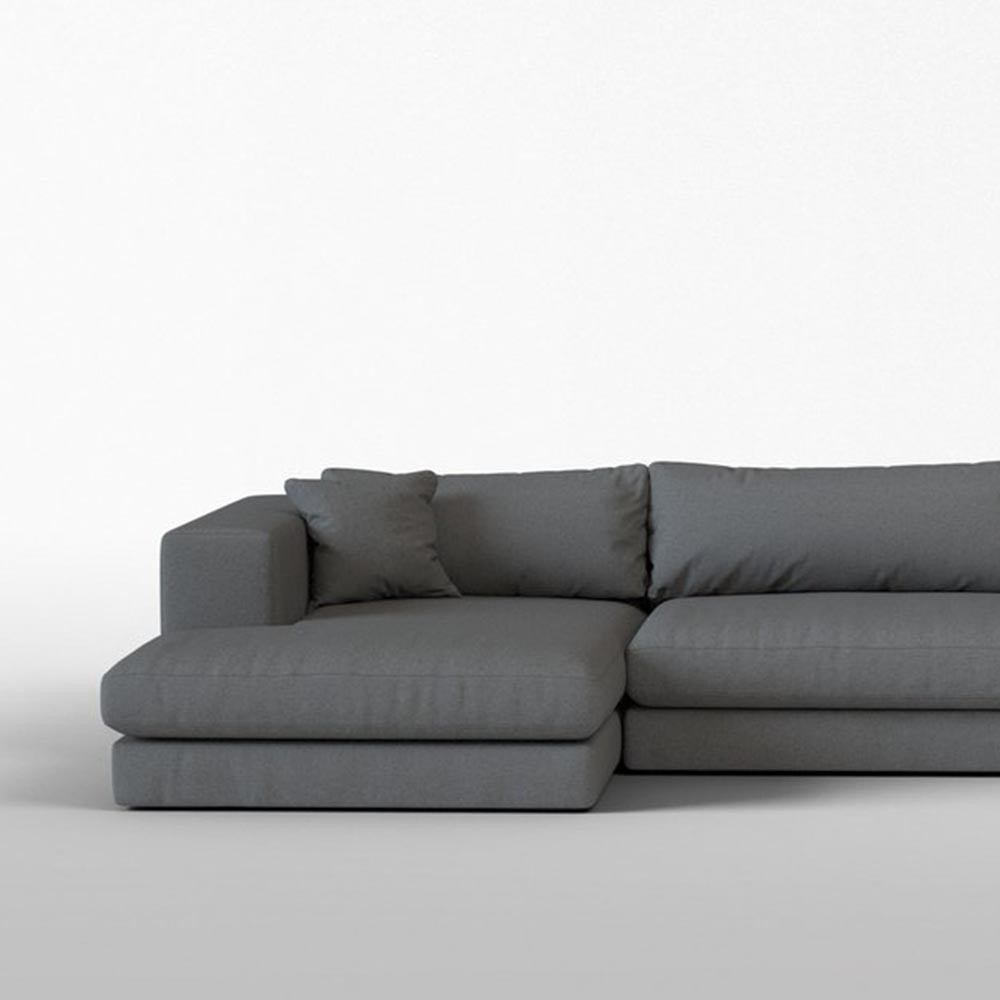 Corner sofa Bellechasse felted wool lightgrey XL Panac