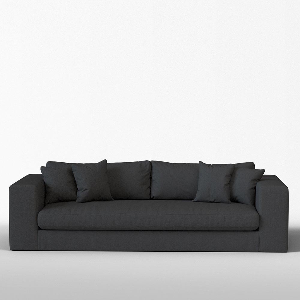 Bellechasse 3 seater sofa felted wool Middengrijs Panac