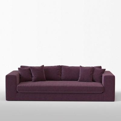 Bellechasse 3 Seater Sofa Chenille, Purple 3 Seater Sofa Bed
