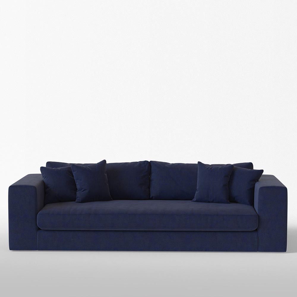 Bellechasse 3 seater sofa raw velvet Darkblue Panac