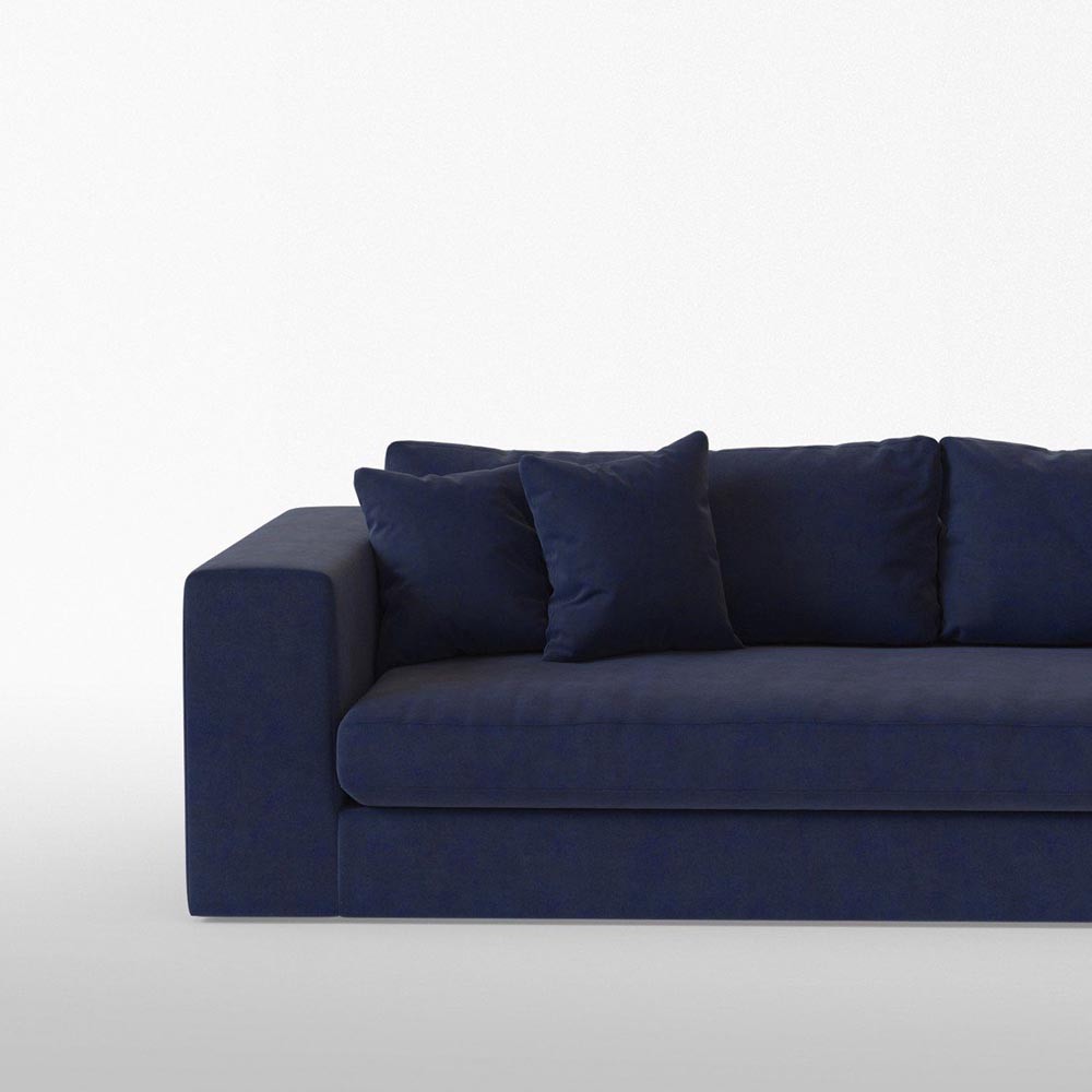Bellechasse 3 seater sofa raw velvet Darkblue Panac
