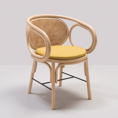 Dining armchair Contour with mustard cushion Orchid Edition