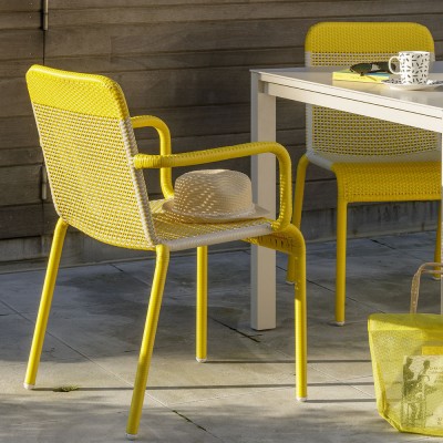 Yellow Tobago chair with armrests Kok Maison