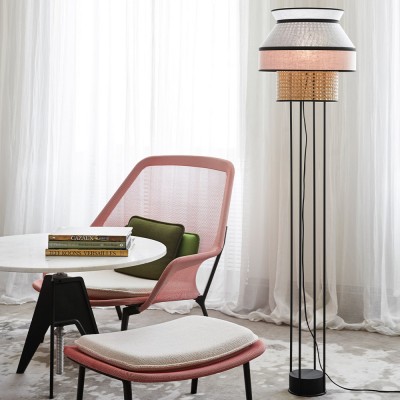 Singapour Floor Lamp Light Grey Pink, Floor Lamp Table Lamp Set