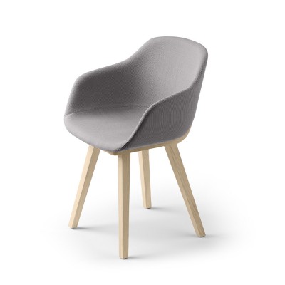 Kuskoa Bi chair grey fabric shell Alki Alki