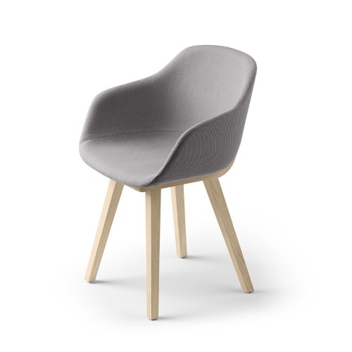 Chaise Kuskoa Bi coque tissu gris Alki