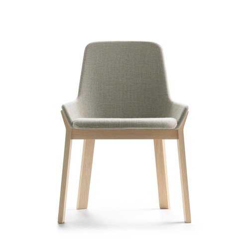 Chaise Koila dos & assise tissu gris Alki