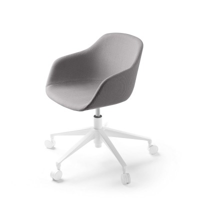 Kuskoa Bi office chair with wheels grey fabric shell Alki