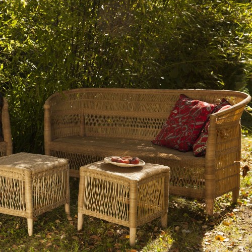 Panca tripla in rattan naturale Malawi AS'ART