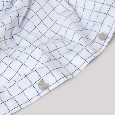 Housse de couette en percale de coton carreaux bleus Les Pensionnaires 2