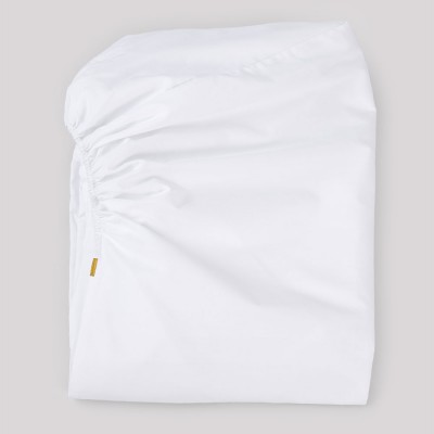 Hoeslaken in katoenperkaal met blauwe strepen Les Pensionnaires Les Pensionnaires