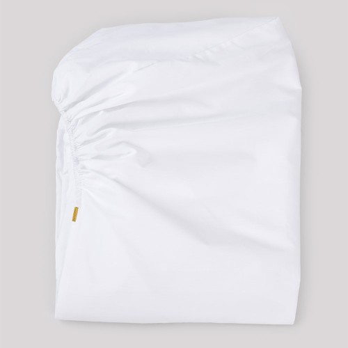 Drap housse en percale de coton blanc Les Pensionnaires