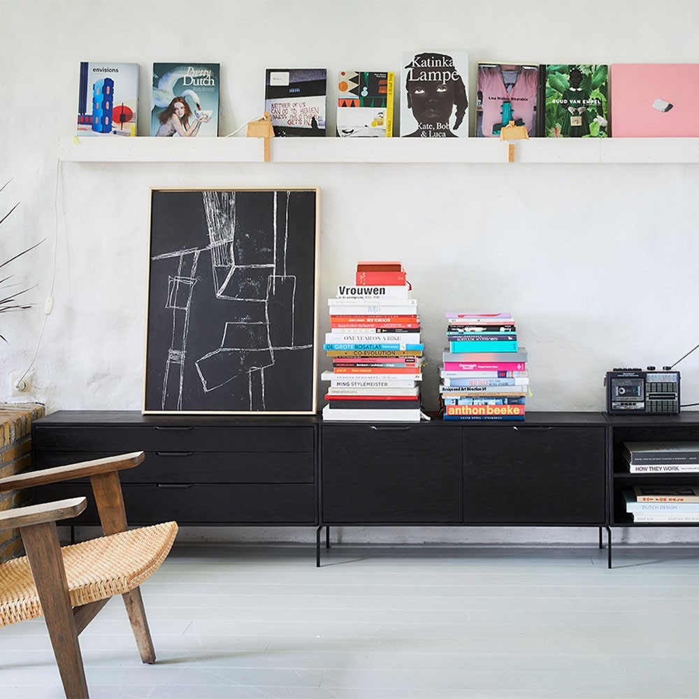 Modulaire kastlade-eenheid D zwart HKliving