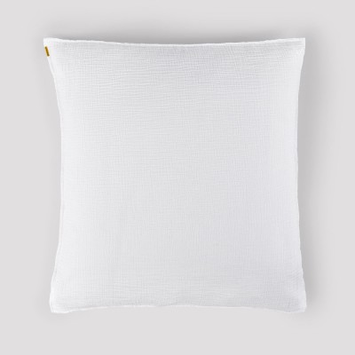 Funda de almohada en gasa doble de algodón blanco