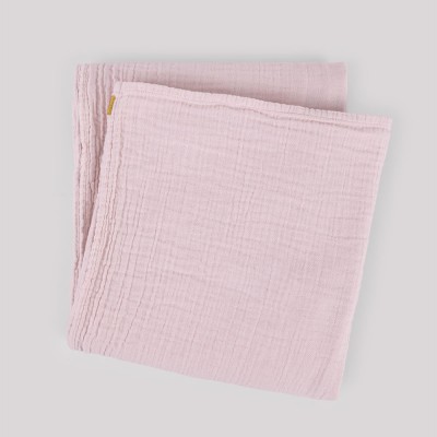 Delicato plaid rosa in garza di cotone doppia