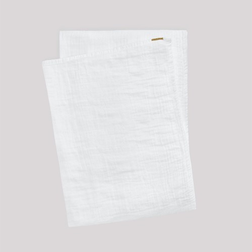 Plaid en double gaze de coton blanc immaculé Les Pensionnaires