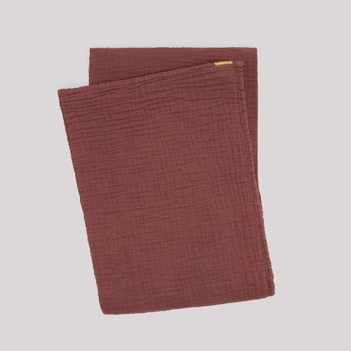 Rust cotton double gauze throw Les Pensionnaires