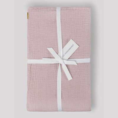 Zarte Tischdecke aus rosa Doppelgaze-Baumwolle Les Pensionnaires